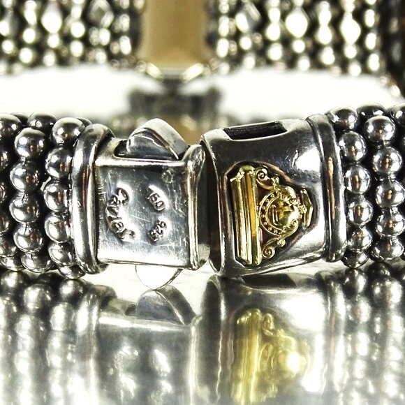 ***SOLD***LAGOS Caviar Sterling Silver Smoky Topaz & Rhodolite Garnet Bracelet - Picture 6 of 12